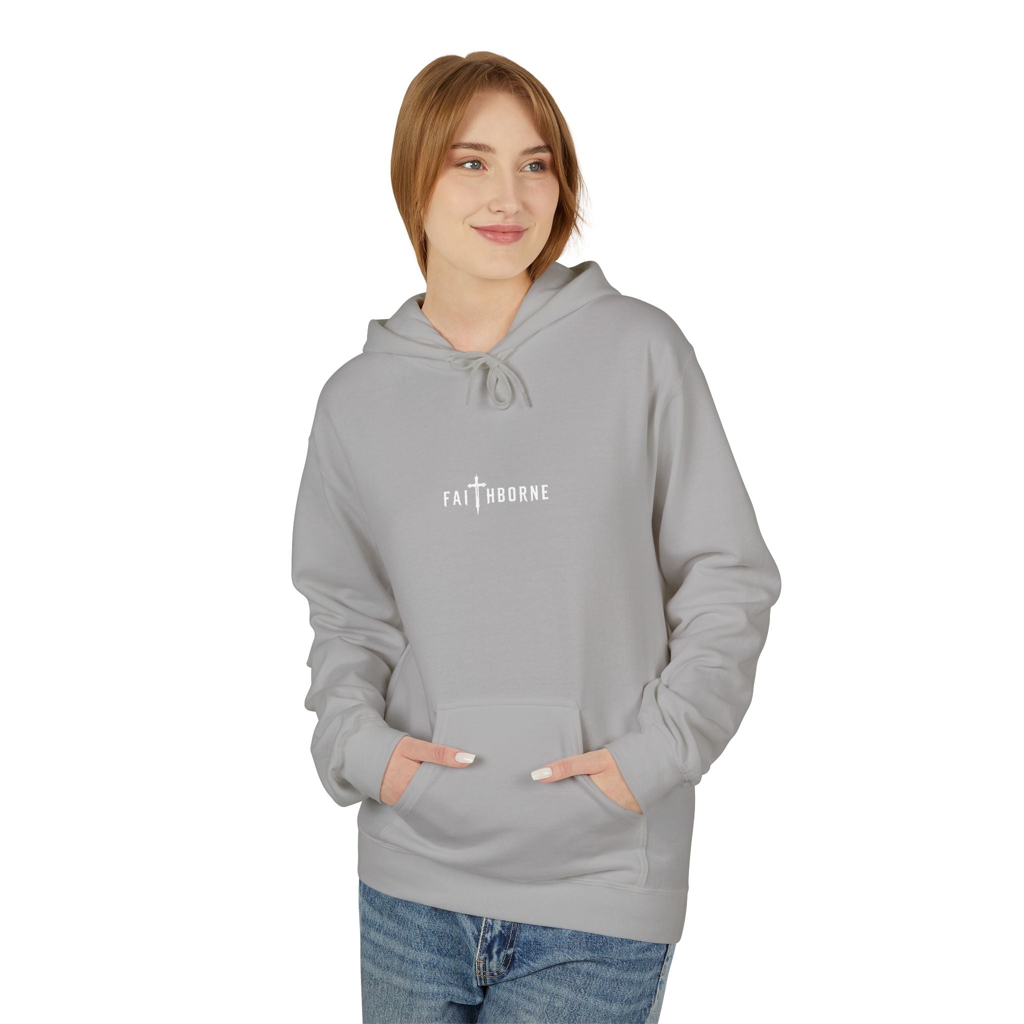 Christian Hoodie "She will not fail" Psalm 46:5 Cross & Crown of Thorns with Roses Design